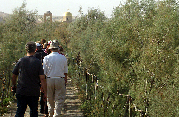 walking through the Tamarisk jungle to the Jordan River at Bethany Beyond the Jordan