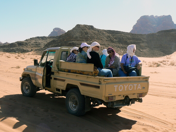off-roading in Wadi Rum, Jordan