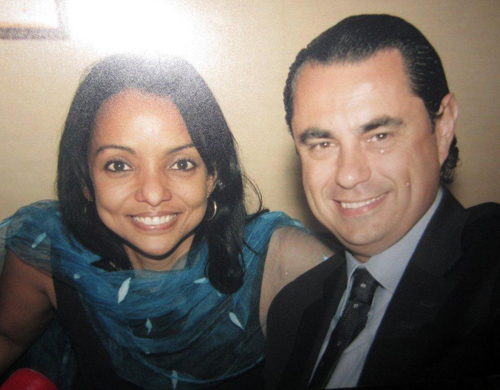 London, 2006 - Tania and a Melia Hotels executive at a gala dinner to announce the novelties of the Melia Hotels in Cuba to UK tour operators and press. 