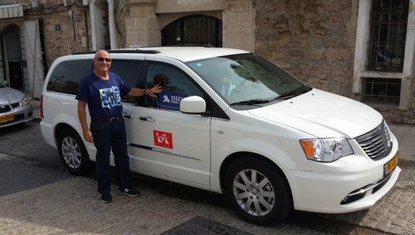 our guide Jacob modeling our touring van