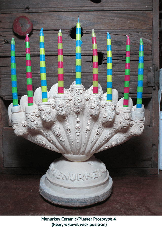 The backside of 9-year-old Asher Weintraub's contribution to Thanksgivukkah, the Menurkey.