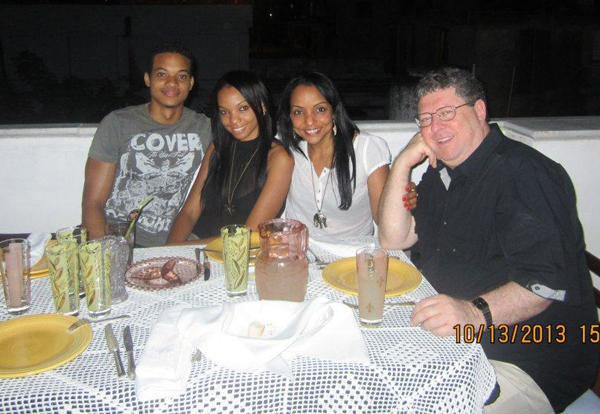Tania and Ronen with Tania's kids in Havana, Cuba