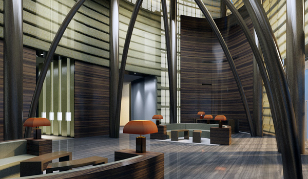 Armani Hotel lobby, Burj Khalifa, Dubai, UAE