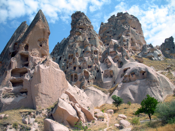 rock-cut dwellings, Cappadocia, Turkey