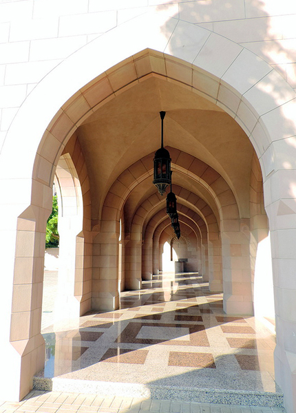 Sultan Qaboos Grand Mosque, Muscat, Oman, photo by Sallie Volotzky