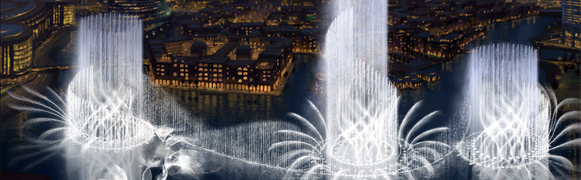 Dubai Fountain, photo from Emaar Properties, emaar.com