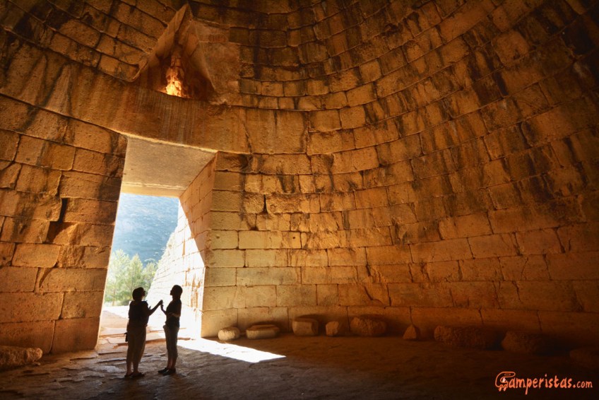 inside the beehive tomb known as the Treasury of Atreus, Mycenae, Greece