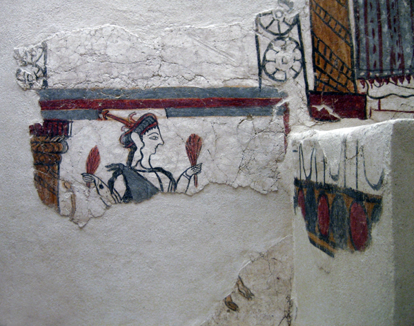fresco in the archaeological museum at Mycenae, Greece